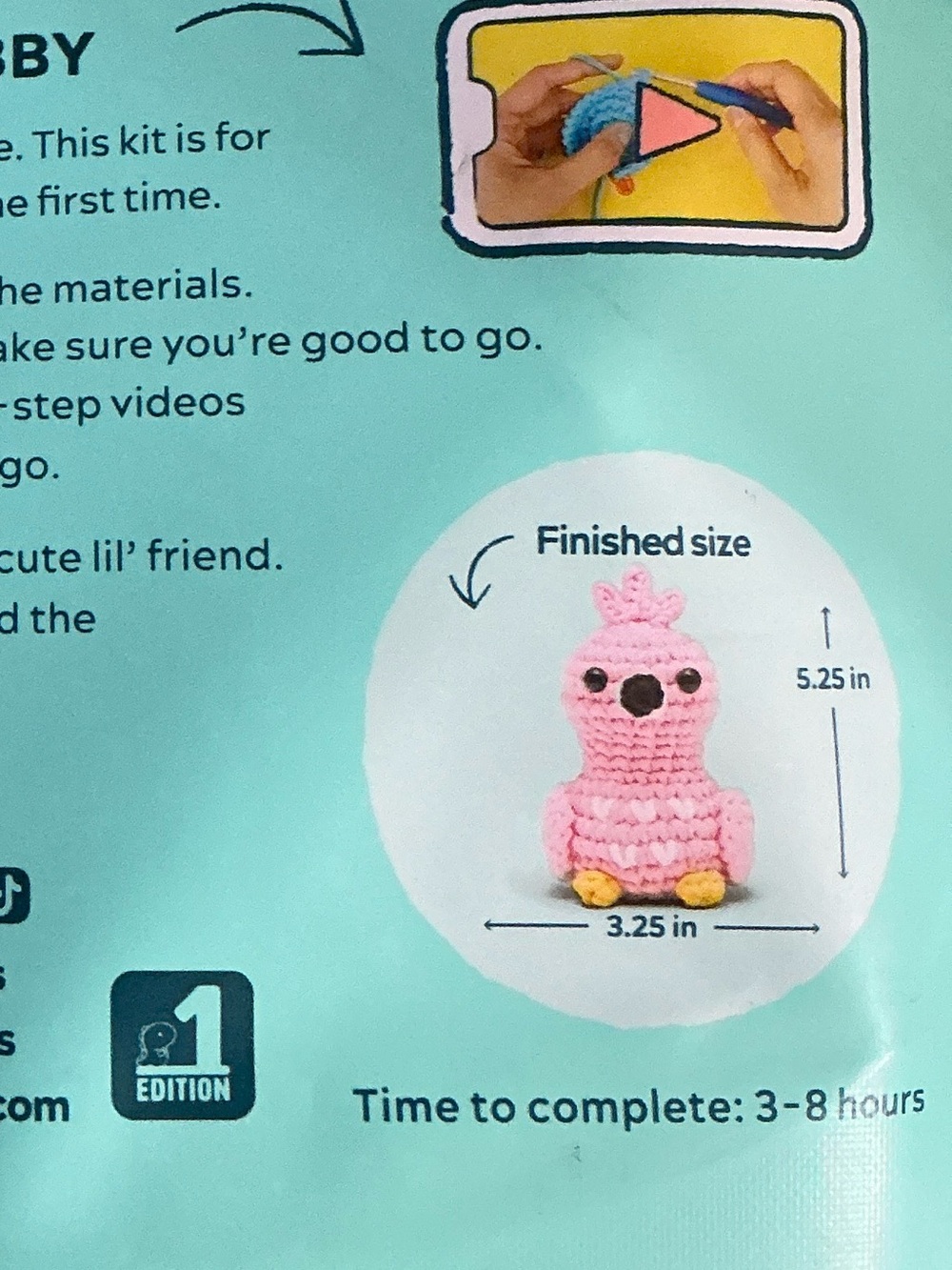 The Woobles Zoe the Flamingo Learn to Crochet Kit – Pink - Picture 5 of 5